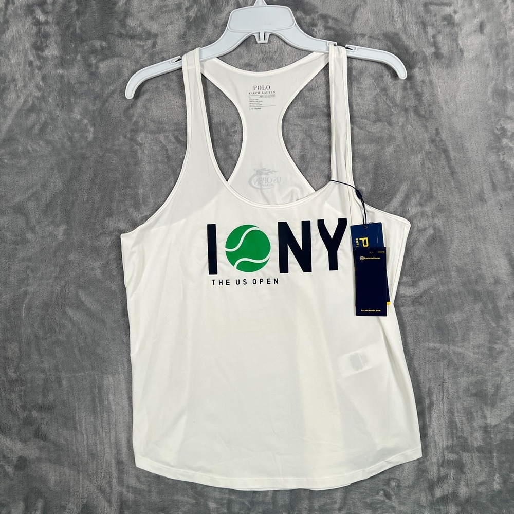 Polo Ralph Lauren 2017 US Open Tank Top Shirt Womens Large New White New York